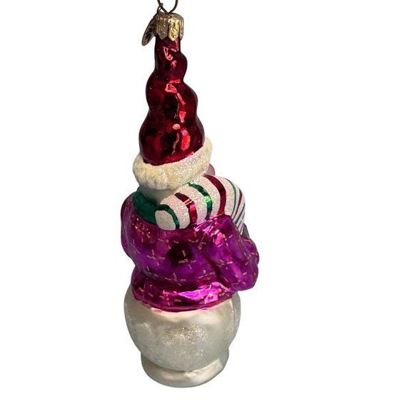 Christopher Radko Frosty Twist Snowman Ornament Rare Retired Glass 6 Inch Multic - Picture 5 of 8